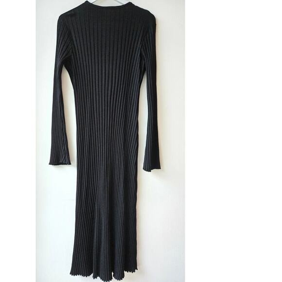 Simon Miller NEW Ribbed Black Dress Flare Sleeves Womens Size XL NWT Bodycon - Picture 6 of 16